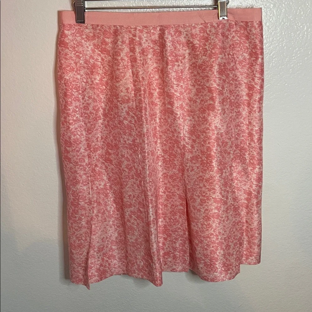 Banana Republic Women’s Silk Skirt Set M Vintage 80s/90s Pink Floral Pleated - Picture 7 of 10